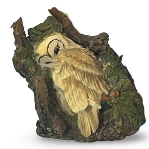 Vintage Aynsley MasterCraft Hand Painted Baby Owl Resin Sculpture